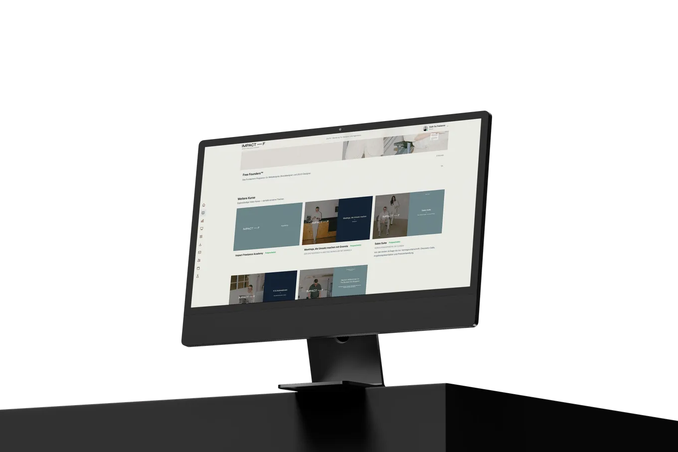 Die Academy im Browser: Uebersicht mit den Kursen